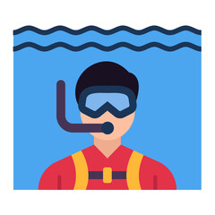Open Water Diving Icon Style