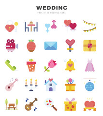 Wedding icons set. Vector illustration.