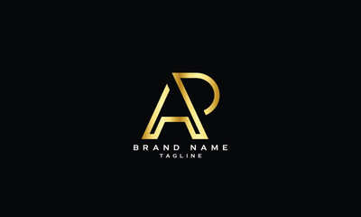 AP, PA, Abstract initial monogram letter alphabet logo design