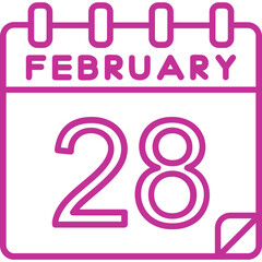 28 February Vector Icon Design