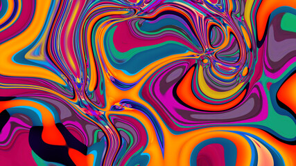 Colorful abstract psychedelic and fluid background for music