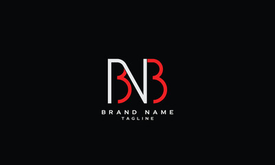 BNB, BBN, NBB, Abstract initial monogram letter alphabet logo design