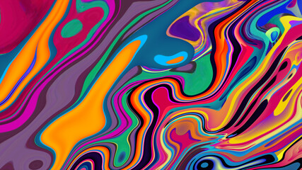Colorful abstract psychedelic and fluid background for music