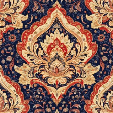 Radiant Lotus Blossom Surrounded by Pink and Gold Florals on a Dark Background