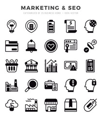 Marketing & SEO Icon Bundle 25 Icons for Websites and Apps