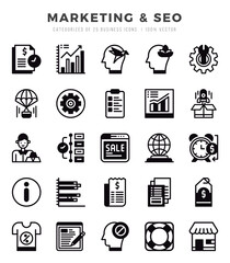 Marketing & SEO icons set for website and mobile site and apps.