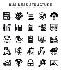 Business Structure icons Pack. Lineal Filled icons set. Business Structure collection set.