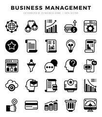 Simple Set of Business Management Related Vector Lineal Filled Icons.