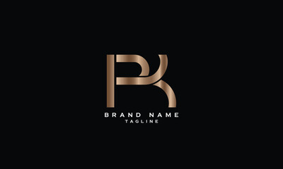 RK, KR, PK, KP, Abstract initial monogram letter alphabet logo design
