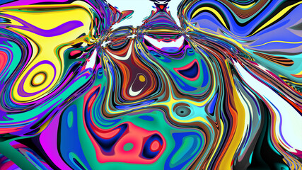Colorful abstract psychedelic and fluid background for music