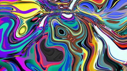 Colorful abstract psychedelic and fluid background for music