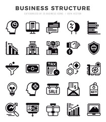 Fototapeta premium Set of Lineal Filled Business Structure Icons. Lineal Filled art icon. Vector illustration