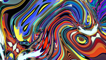 Colorful abstract psychedelic and fluid background for music