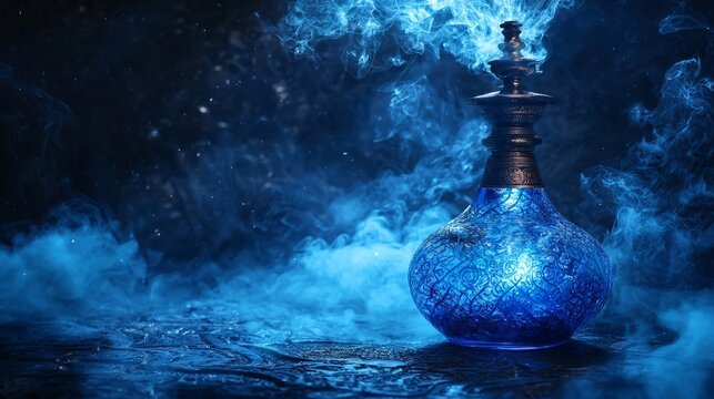 toned image blue hookan smokes
