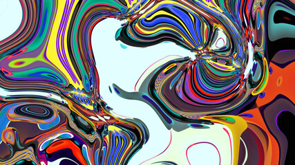 Colorful abstract psychedelic and fluid background for music
