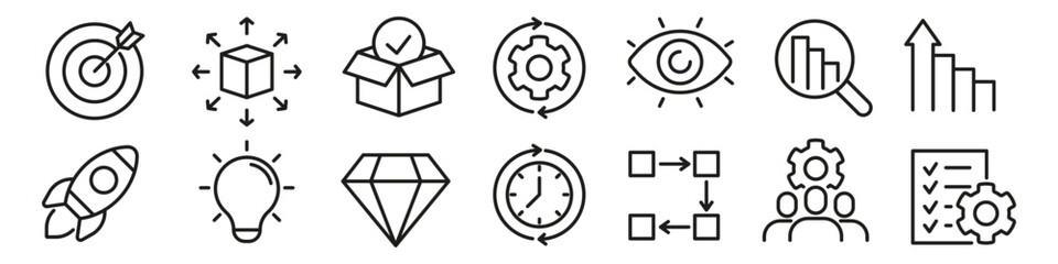 Operations management icon. Operation management icon set.