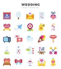 Wedding Icon Pack 25 Vector Symbols for Web Design.