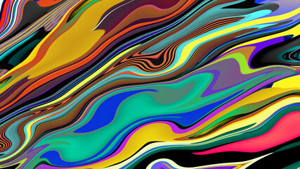 Colorful abstract psychedelic and fluid background for music