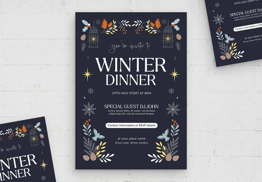 Winter Invitation Flyer Layout