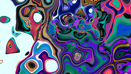 Colorful abstract psychedelic and fluid background for music
