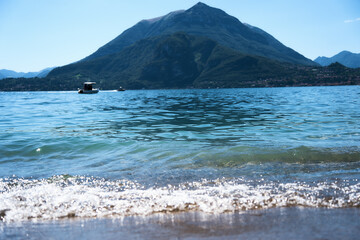 view of Lake Como from water level