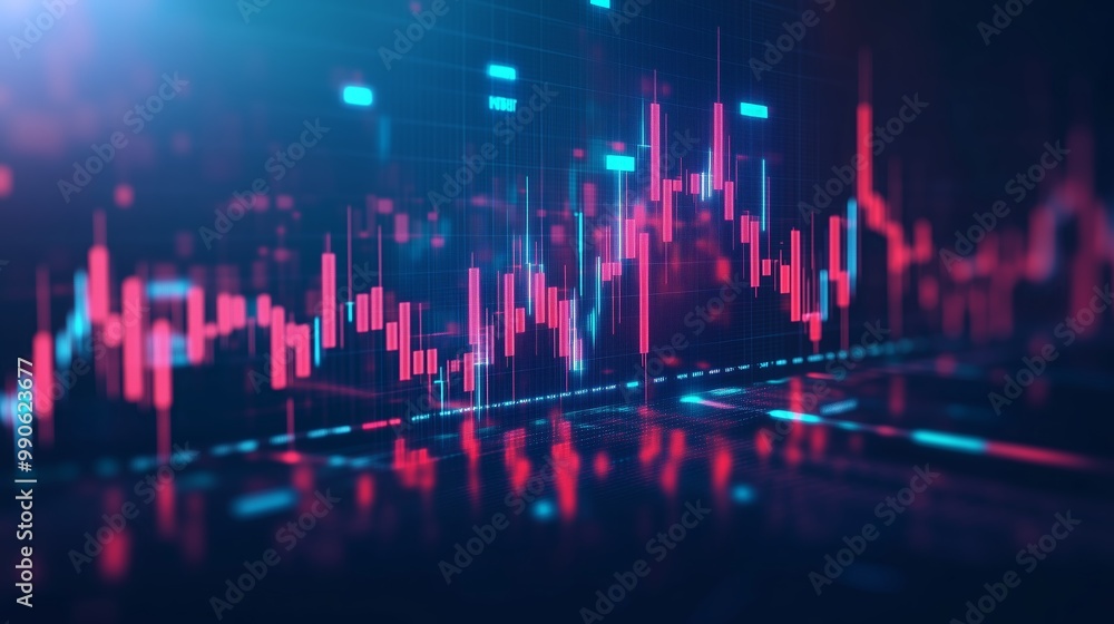 Poster vibrant stock market data visualization with dynamic price movements in a modern digital interface a