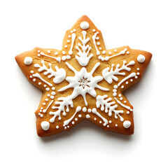 Holiday Christmas Cookie top view isolated on white