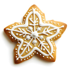 Holiday Christmas Cookie top view isolated on white
