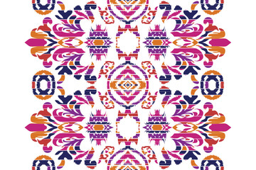 Abstract Geometric Ethnic Pattern design for background, carpet, wallpaper, clothes, wrapping, fabric, embroidery style vector illustration.