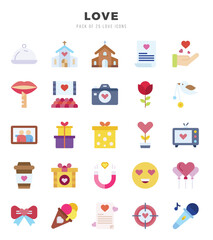 Set of Flat Love Icons. Flat art icon. Vector illustration