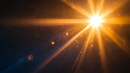 Bright sunlight piercing through dark clouds at dusk creating a stunning visual effect in the sky