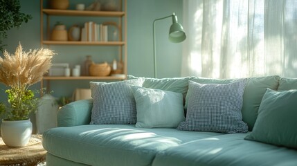 Minimalist Cozy Living Room with Natural Light Generative AI