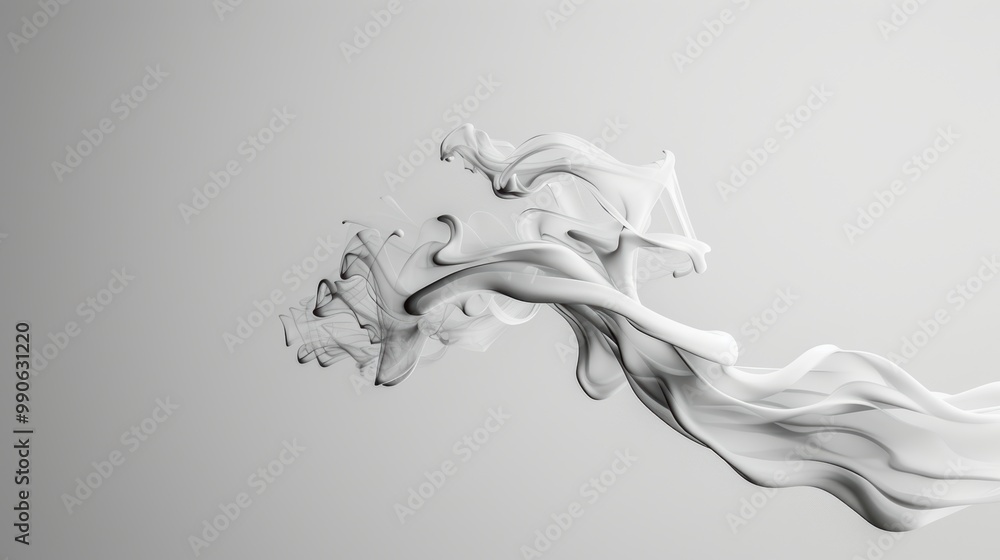 Aufkleber delicate wisps of fog and subtle curls of smoke intertwine in a subtle dance against a neutral white