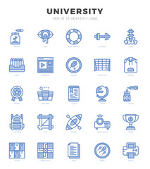 University Icon Pack 25 Vector Symbols for Web Design.