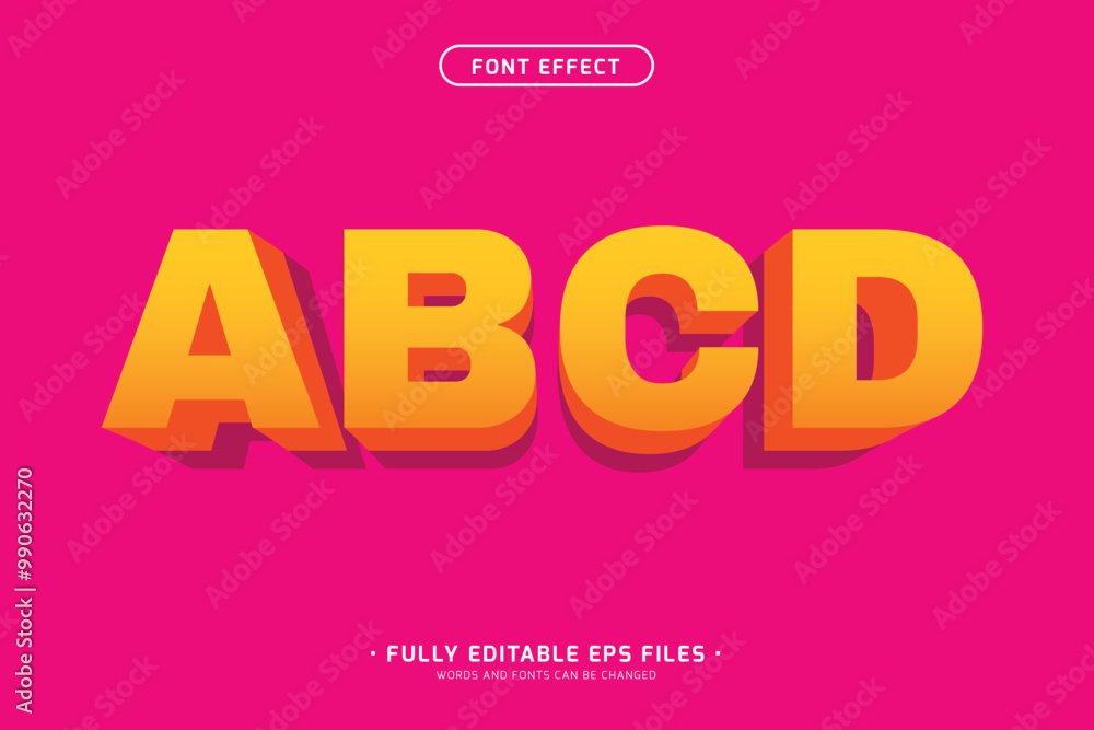 Poster 3d text effect. editable font style