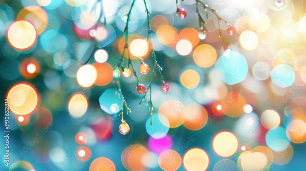 Poster artistic bokeh and blur effects form a mesmerizing pattern against a plain white background, providi