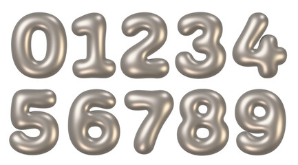 Silver number balloons and ornaments