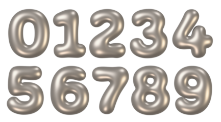 Silver number balloons and ornaments