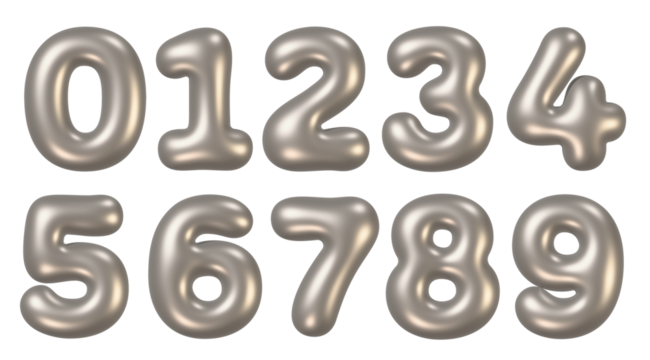 Silver number balloons and ornaments