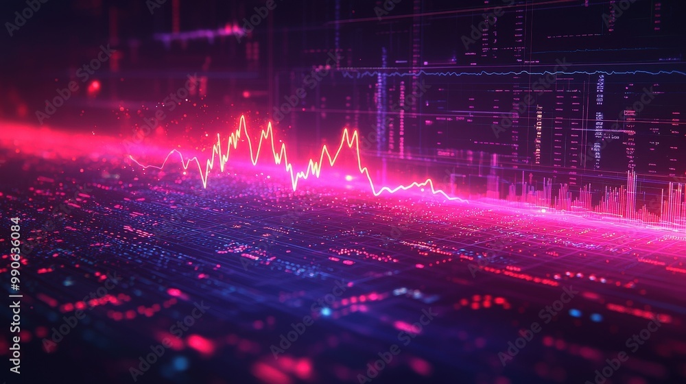 Poster glowing 3d vector render of abstract data cloud