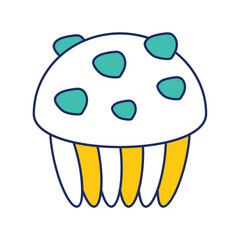 cupcake color line icon with white background vector stock illustration