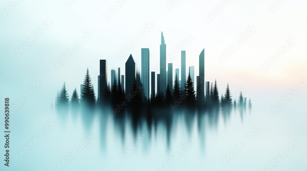 Poster A blurry image of a city skyline with obscured details, emphasizing the sense of scale and highlighting the feeling of being lost in a vast and complex urban environment.