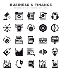 Business & Finance Icons Pack. Lineal Filled icons set. Lineal Filled icon collection set.