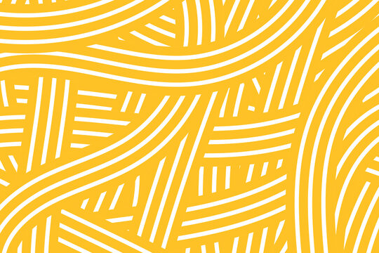 Spaghetti graphic pattern. Abstract background of long noodles. Yellow pasta texture. Backdrop for asian menu