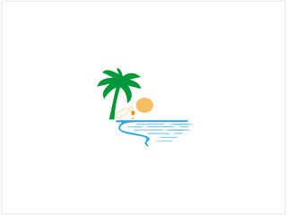 Obraz premium THE BEACH LOGO design, vector ,illustration and isolate template .