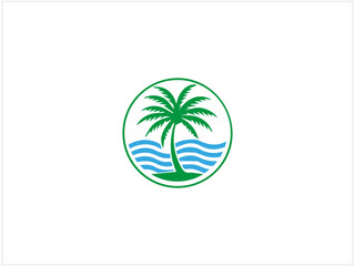 THE BEACH LOGO design, vector ,illustration and isolate template .