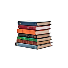 stack of books isolated on transparent background