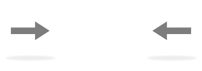 Zwei graue Pfeile und Textfreiraum
