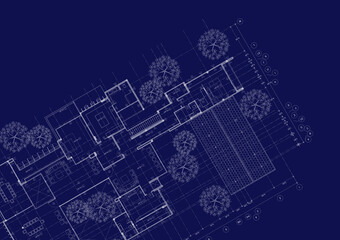 Floor plan designed building on the drawing.