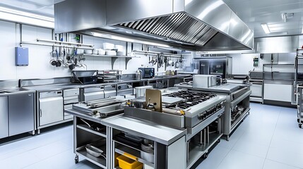 Modern Minimalist Kitchen Room with Wooden Table, luxurious Interior Design, Furniture with Background